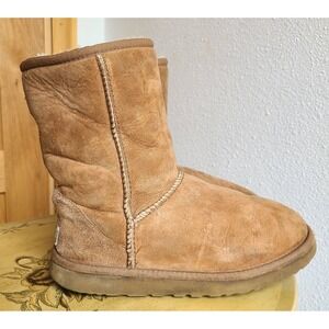 UGG Y2K Classic Short II Chestnut‎ Tan Boots US 8 Suede Shearling Early  2000s